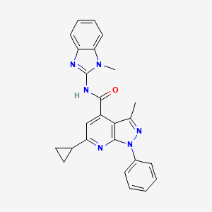 6-cyclopropyl-3-methyl-N-(1-methyl-1H-benzimidazol-2-yl)-1-phenyl-1H-pyrazolo[3,4-b]pyridine-4-carboxamide