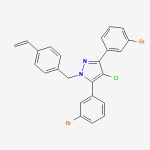 molecular formula C24H17Br2ClN2 B10925275 3,5-bis(3-bromophenyl)-4-chloro-1-(4-ethenylbenzyl)-1H-pyrazole 