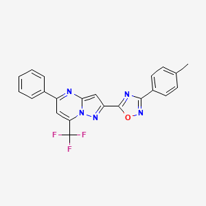 2-[3-(4-Methylphenyl)-1,2,4-oxadiazol-5-yl]-5-phenyl-7-(trifluoromethyl)pyrazolo[1,5-a]pyrimidine