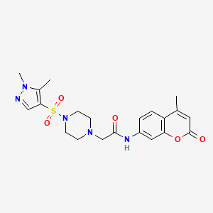 2-{4-[(1,5-dimethyl-1H-pyrazol-4-yl)sulfonyl]piperazin-1-yl}-N-(4-methyl-2-oxo-2H-chromen-7-yl)acetamide