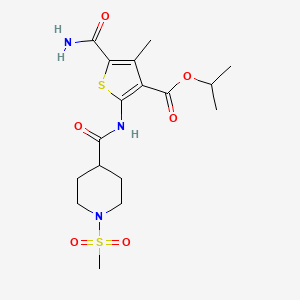 Propan-2-yl 5-carbamoyl-4-methyl-2-({[1-(methylsulfonyl)piperidin-4-yl]carbonyl}amino)thiophene-3-carboxylate