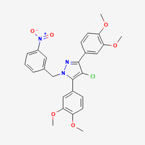 4-chloro-3,5-bis(3,4-dimethoxyphenyl)-1-(3-nitrobenzyl)-1H-pyrazole