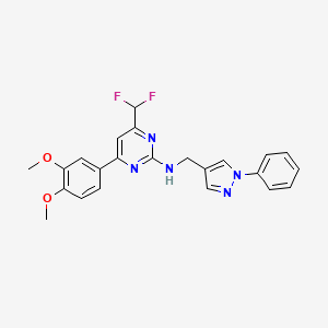 4-(difluoromethyl)-6-(3,4-dimethoxyphenyl)-N-[(1-phenyl-1H-pyrazol-4-yl)methyl]pyrimidin-2-amine