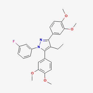 3,5-bis(3,4-dimethoxyphenyl)-4-ethyl-1-(3-fluorophenyl)-1H-pyrazole