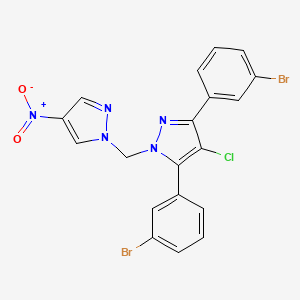 3,5-bis(3-bromophenyl)-4-chloro-1-[(4-nitro-1H-pyrazol-1-yl)methyl]-1H-pyrazole