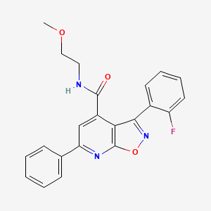 molecular formula C22H18FN3O3 B10925464 3-(2-fluorophenyl)-N-(2-methoxyethyl)-6-phenyl[1,2]oxazolo[5,4-b]pyridine-4-carboxamide 