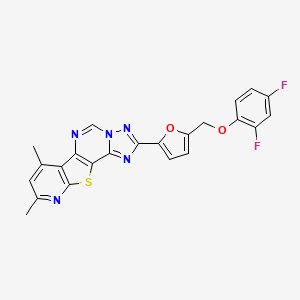 4-[5-[(2,4-difluorophenoxy)methyl]furan-2-yl]-11,13-dimethyl-16-thia-3,5,6,8,14-pentazatetracyclo[7.7.0.02,6.010,15]hexadeca-1(9),2,4,7,10(15),11,13-heptaene