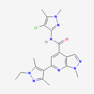 N-(4-chloro-1,5-dimethyl-1H-pyrazol-3-yl)-6-(1-ethyl-3,5-dimethyl-1H-pyrazol-4-yl)-1-methyl-1H-pyrazolo[3,4-b]pyridine-4-carboxamide