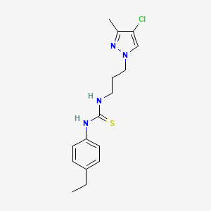 1-[3-(4-chloro-3-methyl-1H-pyrazol-1-yl)propyl]-3-(4-ethylphenyl)thiourea