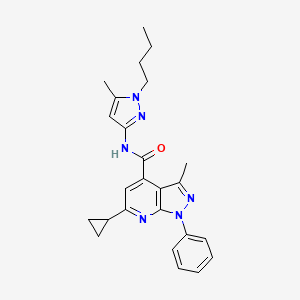 N-(1-butyl-5-methyl-1H-pyrazol-3-yl)-6-cyclopropyl-3-methyl-1-phenyl-1H-pyrazolo[3,4-b]pyridine-4-carboxamide