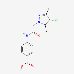 4-{[(4-chloro-3,5-dimethyl-1H-pyrazol-1-yl)acetyl]amino}benzoic acid