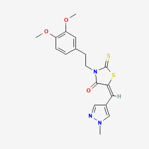 (5E)-3-[2-(3,4-dimethoxyphenyl)ethyl]-5-[(1-methyl-1H-pyrazol-4-yl)methylidene]-2-thioxo-1,3-thiazolidin-4-one