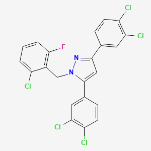 molecular formula C22H12Cl5FN2 B10925632 1-(2-chloro-6-fluorobenzyl)-3,5-bis(3,4-dichlorophenyl)-1H-pyrazole CAS No. 1006352-96-0