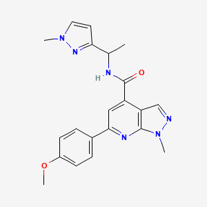 6-(4-methoxyphenyl)-1-methyl-N-[1-(1-methyl-1H-pyrazol-3-yl)ethyl]-1H-pyrazolo[3,4-b]pyridine-4-carboxamide