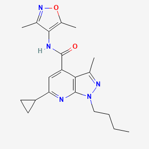 1-butyl-6-cyclopropyl-N-(3,5-dimethyl-1,2-oxazol-4-yl)-3-methyl-1H-pyrazolo[3,4-b]pyridine-4-carboxamide