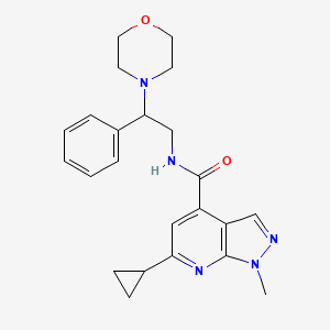 molecular formula C23H27N5O2 B10925678 6-cyclopropyl-1-methyl-N-[2-(morpholin-4-yl)-2-phenylethyl]-1H-pyrazolo[3,4-b]pyridine-4-carboxamide 