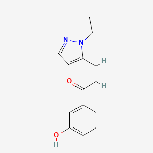 (2Z)-3-(1-ethyl-1H-pyrazol-5-yl)-1-(3-hydroxyphenyl)prop-2-en-1-one