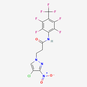 3-(4-chloro-3-nitro-1H-pyrazol-1-yl)-N-[2,3,5,6-tetrafluoro-4-(trifluoromethyl)phenyl]propanamide