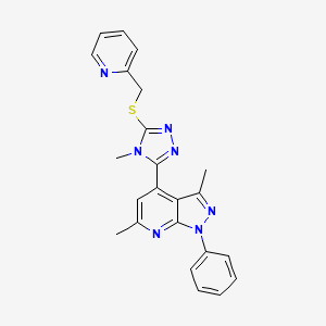 3,6-dimethyl-4-{4-methyl-5-[(pyridin-2-ylmethyl)sulfanyl]-4H-1,2,4-triazol-3-yl}-1-phenyl-1H-pyrazolo[3,4-b]pyridine