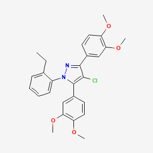 4-chloro-3,5-bis(3,4-dimethoxyphenyl)-1-(2-ethylphenyl)-1H-pyrazole