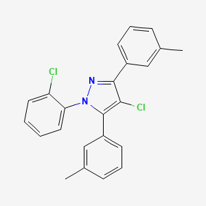 molecular formula C23H18Cl2N2 B10925728 4-chloro-1-(2-chlorophenyl)-3,5-bis(3-methylphenyl)-1H-pyrazole 