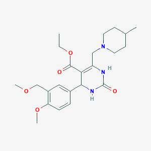 molecular formula C23H33N3O5 B10925736 Ethyl 4-[4-methoxy-3-(methoxymethyl)phenyl]-6-[(4-methylpiperidin-1-yl)methyl]-2-oxo-1,2,3,4-tetrahydropyrimidine-5-carboxylate 