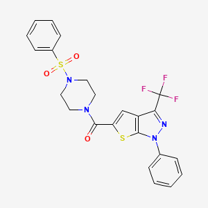 [4-(phenylsulfonyl)piperazin-1-yl][1-phenyl-3-(trifluoromethyl)-1H-thieno[2,3-c]pyrazol-5-yl]methanone