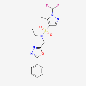 1-(difluoromethyl)-N-ethyl-5-methyl-N-[(5-phenyl-1,3,4-oxadiazol-2-yl)methyl]-1H-pyrazole-4-sulfonamide