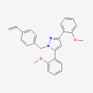 molecular formula C26H24N2O2 B10925791 1-(4-ethenylbenzyl)-3,5-bis(2-methoxyphenyl)-1H-pyrazole 