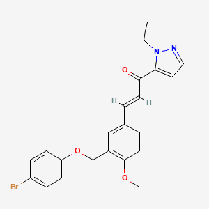 (2E)-3-{3-[(4-bromophenoxy)methyl]-4-methoxyphenyl}-1-(1-ethyl-1H-pyrazol-5-yl)prop-2-en-1-one