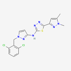 molecular formula C17H15Cl2N7S B10925855 N-[1-(2,6-dichlorobenzyl)-1H-pyrazol-3-yl]-5-(1,5-dimethyl-1H-pyrazol-3-yl)-1,3,4-thiadiazol-2-amine 