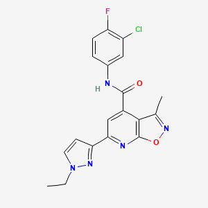 molecular formula C19H15ClFN5O2 B10925864 N-(3-chloro-4-fluorophenyl)-6-(1-ethyl-1H-pyrazol-3-yl)-3-methyl[1,2]oxazolo[5,4-b]pyridine-4-carboxamide 