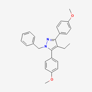 molecular formula C26H26N2O2 B10925868 1-benzyl-4-ethyl-3,5-bis(4-methoxyphenyl)-1H-pyrazole 