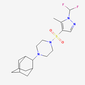 molecular formula C19H28F2N4O2S B10925870 1-(2-Adamantyl)-4-{[1-(difluoromethyl)-5-methyl-1H-pyrazol-4-YL]sulfonyl}piperazine 