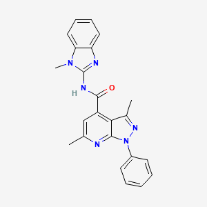 3,6-dimethyl-N-(1-methyl-1H-benzimidazol-2-yl)-1-phenyl-1H-pyrazolo[3,4-b]pyridine-4-carboxamide