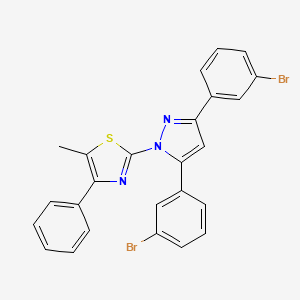 molecular formula C25H17Br2N3S B10925874 2-[3,5-bis(3-bromophenyl)-1H-pyrazol-1-yl]-5-methyl-4-phenyl-1,3-thiazole 