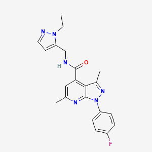 N-[(1-ethyl-1H-pyrazol-5-yl)methyl]-1-(4-fluorophenyl)-3,6-dimethyl-1H-pyrazolo[3,4-b]pyridine-4-carboxamide