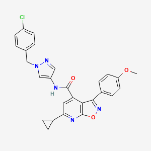 molecular formula C27H22ClN5O3 B10925895 N-[1-(4-chlorobenzyl)-1H-pyrazol-4-yl]-6-cyclopropyl-3-(4-methoxyphenyl)[1,2]oxazolo[5,4-b]pyridine-4-carboxamide 