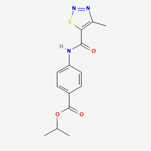 molecular formula C14H15N3O3S B10925908 Propan-2-yl 4-{[(4-methyl-1,2,3-thiadiazol-5-yl)carbonyl]amino}benzoate 