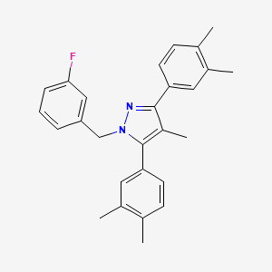 3,5-bis(3,4-dimethylphenyl)-1-(3-fluorobenzyl)-4-methyl-1H-pyrazole