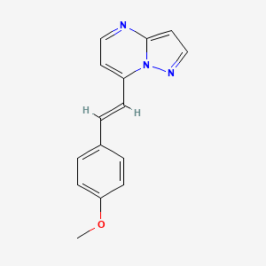 molecular formula C15H13N3O B10925955 7-[(E)-2-(4-methoxyphenyl)ethenyl]pyrazolo[1,5-a]pyrimidine 