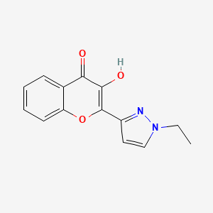 molecular formula C14H12N2O3 B10925957 2-(1-ethyl-1H-pyrazol-3-yl)-3-hydroxy-4H-chromen-4-one 