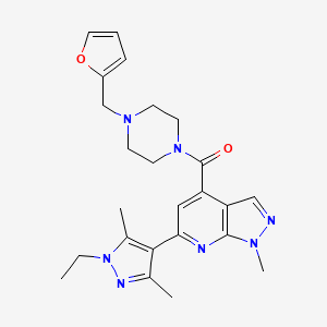 [6-(1-ethyl-3,5-dimethyl-1H-pyrazol-4-yl)-1-methyl-1H-pyrazolo[3,4-b]pyridin-4-yl][4-(furan-2-ylmethyl)piperazin-1-yl]methanone