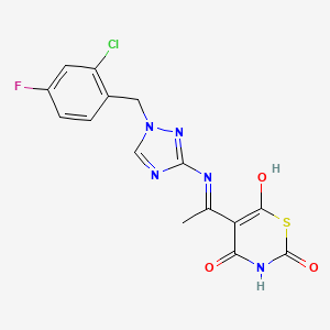 5-{(1E)-N-[1-(2-chloro-4-fluorobenzyl)-1H-1,2,4-triazol-3-yl]ethanimidoyl}-4-hydroxy-2H-1,3-thiazine-2,6(3H)-dione