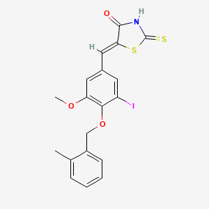 molecular formula C19H16INO3S2 B10926019 (5Z)-5-{3-iodo-5-methoxy-4-[(2-methylbenzyl)oxy]benzylidene}-2-thioxo-1,3-thiazolidin-4-one 