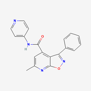 molecular formula C19H14N4O2 B10926036 6-methyl-3-phenyl-N-(pyridin-4-yl)[1,2]oxazolo[5,4-b]pyridine-4-carboxamide 