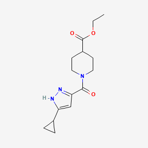 ethyl 1-[(3-cyclopropyl-1H-pyrazol-5-yl)carbonyl]piperidine-4-carboxylate