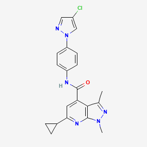 N-[4-(4-chloro-1H-pyrazol-1-yl)phenyl]-6-cyclopropyl-1,3-dimethyl-1H-pyrazolo[3,4-b]pyridine-4-carboxamide