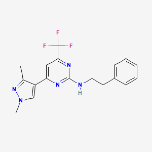 4-(1,3-dimethyl-1H-pyrazol-4-yl)-N-(2-phenylethyl)-6-(trifluoromethyl)pyrimidin-2-amine