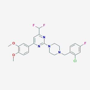 2-[4-(2-Chloro-4-fluorobenzyl)piperazin-1-yl]-4-(difluoromethyl)-6-(3,4-dimethoxyphenyl)pyrimidine